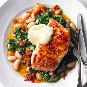 64 Smoky hake, beans & greens